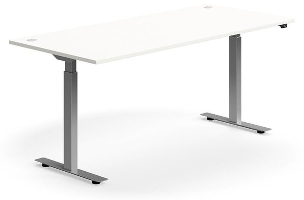 AJ Produkty Výškově nastavitelný stůl FLEXUS, 1800x800 mm, stříbrná podnož, bílá