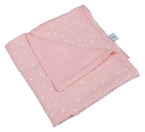 Růžová mušelínová dětská deka 75x75 cm – Bébé Douceur