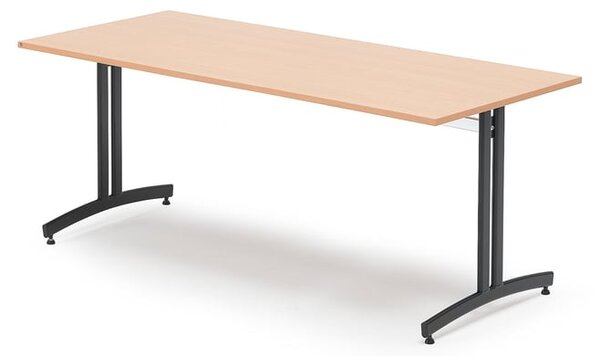 AJ Produkty Stůl SANNA, 1800x800x720 mm, černá/buk