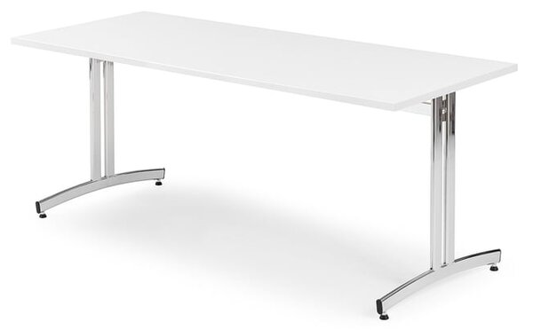 AJ Produkty Stůl SANNA, 1800x800x720 mm, chrom/bílá