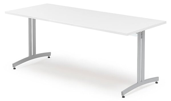 AJ Produkty Stůl SANNA, 1800x800x720 mm, stříbrná/bílá