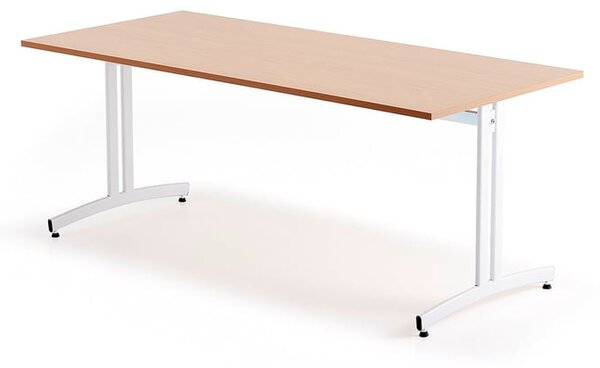AJ Produkty Stůl SANNA, 1800x800x720 mm, bílá/buk