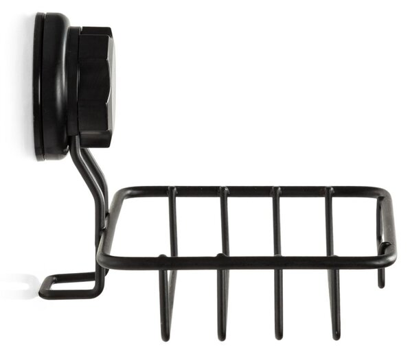 Černý samodržící nástěnný držák na mýdlo Compactor Bestlock Black Soap & Sponge Holder