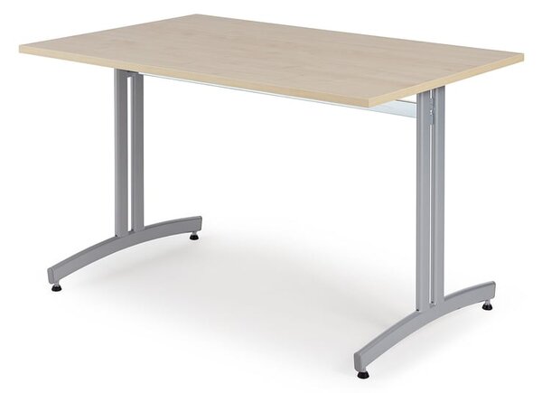 AJ Produkty Stůl SANNA, 1200x800x720 mm, stříbrná/bříza