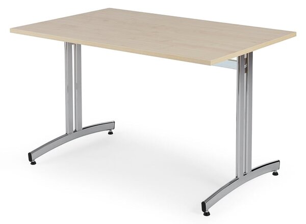 AJ Produkty Stůl SANNA, 1200x800x720 mm, chrom/bříza