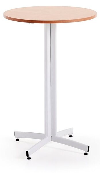 AJ Produkty Barový stůl SANNA, Ø700x1050 mm, bílá/buk