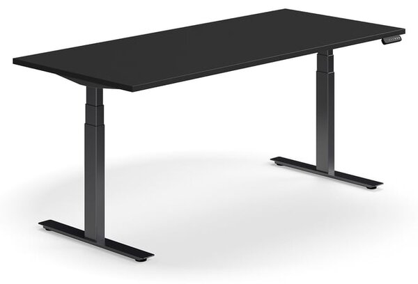 AJ Produkty Výškově nastavitelný stůl QBUS, 1800x800 mm, černá podnož, černá