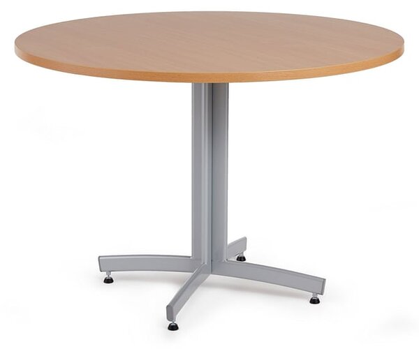 AJ Produkty Kulatý stůl SANNA, Ø1100x720 mm, stříbrná/buk