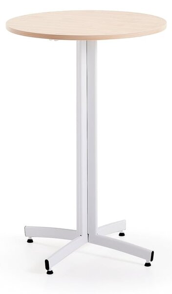 AJ Produkty Barový stůl SANNA, Ø700x1050 mm, bílá/bříza