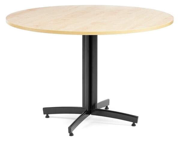 AJ Produkty Kulatý stůl SANNA, Ø1100x720 mm, černá/bříza