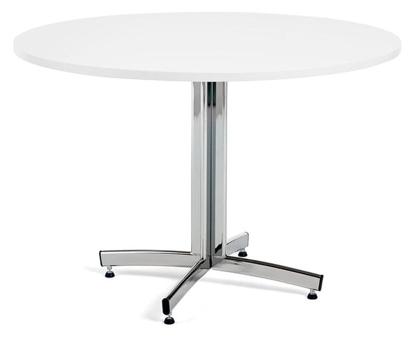 AJ Produkty Kulatý stůl SANNA, Ø1100x720 mm, chrom/bílá