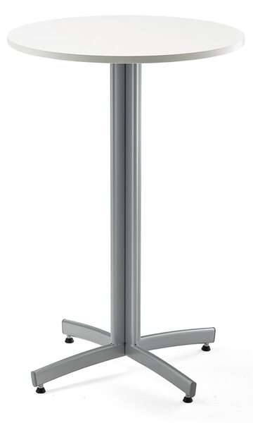 AJ Produkty Barový stůl SANNA, Ø700x1050 mm, stříbrná/bílá