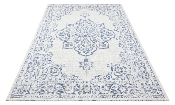 Modro-krémový venkovní koberec NORTHRUGS Tilos, 120 x 170 cm