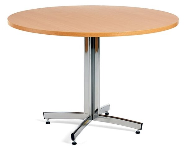 AJ Produkty Kulatý stůl SANNA, Ø1100x720 mm, chrom/buk