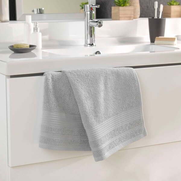 Světle šedý froté bavlněný ručník 50x90 cm Tendresse – douceur d'intérieur