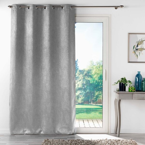 Světle šedý sametový zatemňovací závěs 135x280 cm Melodie – douceur d'intérieur