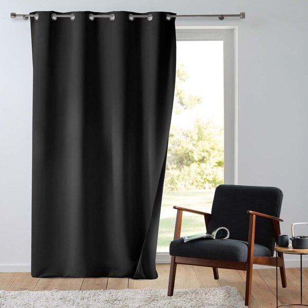 Černý termo závěs z mikrovlákna 135x260 cm Micropolar – douceur d'intérieur