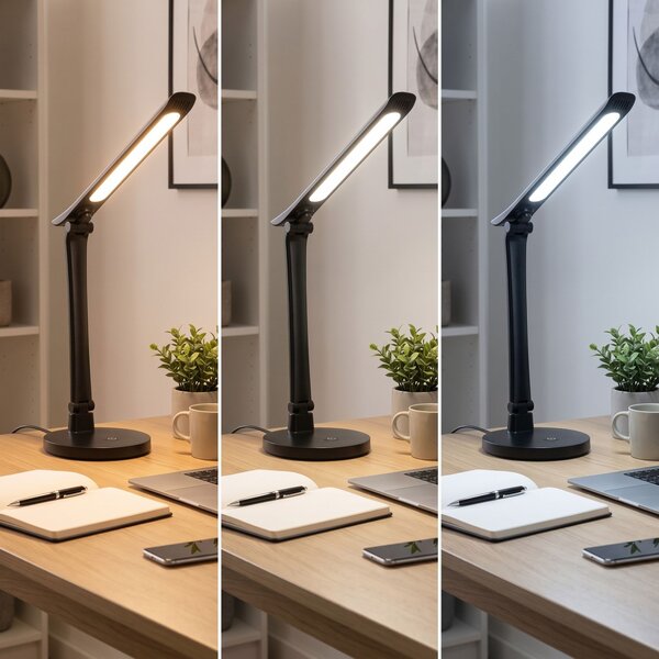 Toolight Toolight, JNH048-T, LED stolní lampa se 3 barvami světla, 5 W, černá, OSW-56240