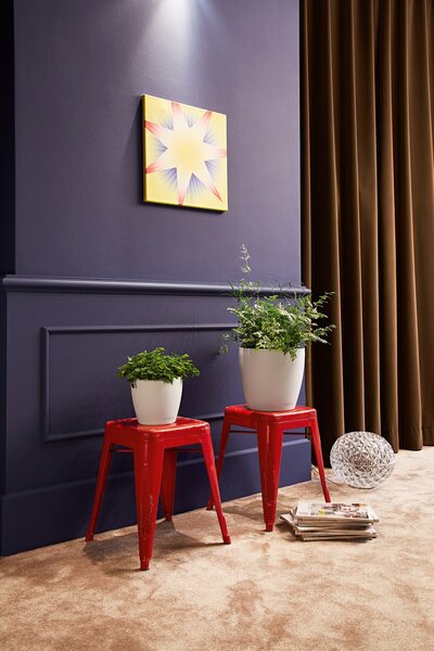 Samozavlažovací květináč Classico Color, průměr 14 cm, bílá