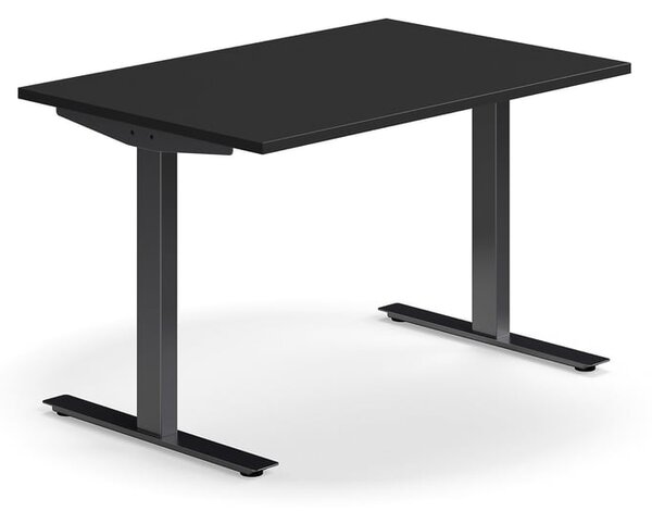 AJ Produkty Psací stůl QBUS, T-nohy, 1200x800 mm, černá podnož, černá