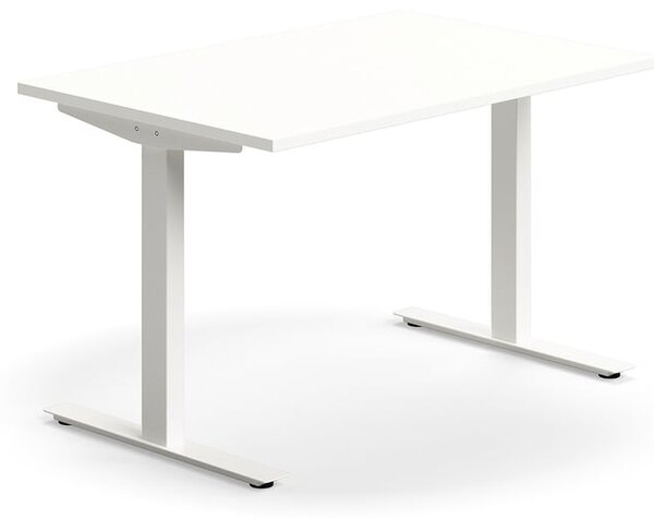 AJ Produkty Psací stůl QBUS, T-nohy, 1200x800 mm, bílá podnož, bílá