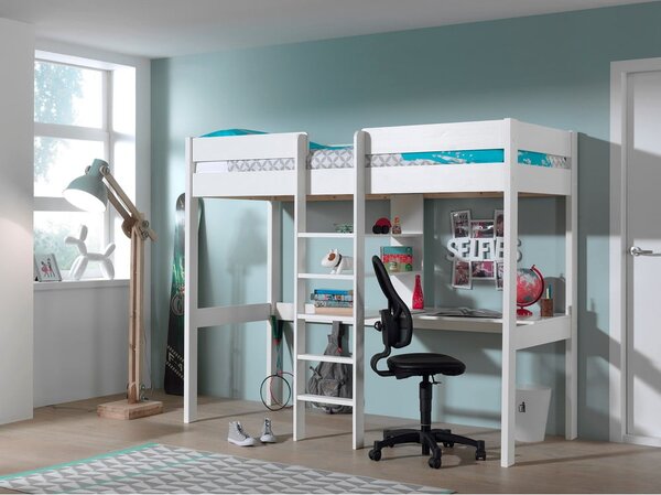 Bílá vyvýšená dětská postel 90x200 cm Pino - Vipack