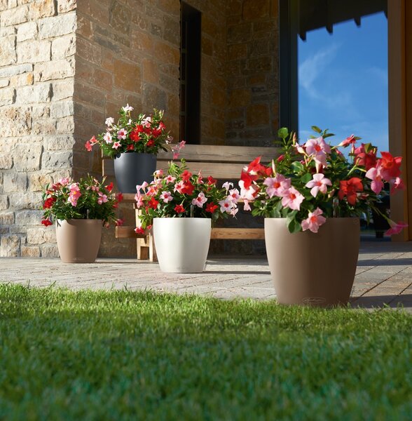Samozavlažovací květináč Classico Color, průměr 14 cm, písková hnědá
