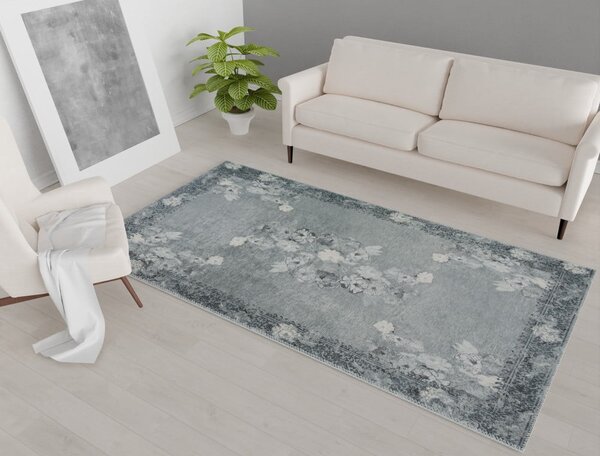 Šedý pratelný koberec běhoun 200x80 cm - Vitaus
