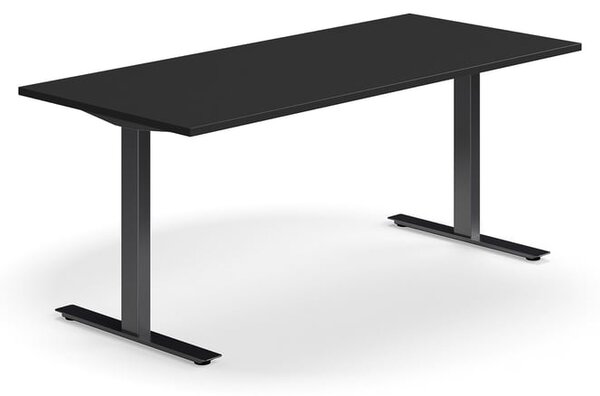AJ Produkty Psací stůl QBUS, T-nohy, 1800x800 mm, černá podnož, černá