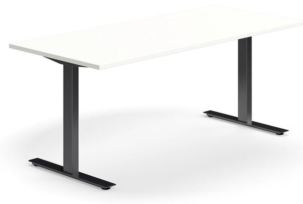 AJ Produkty Psací stůl QBUS, T-nohy, 1800x800 mm, černá podnož, bílá