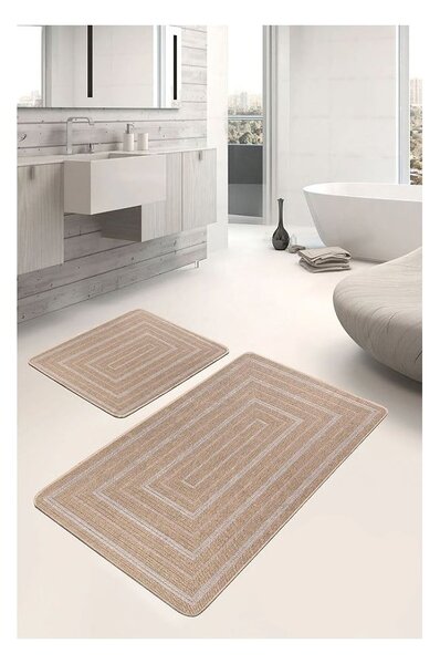 Hnědé koupelnové předložky v sadě 2 ks 60x100 cm – Mila Home