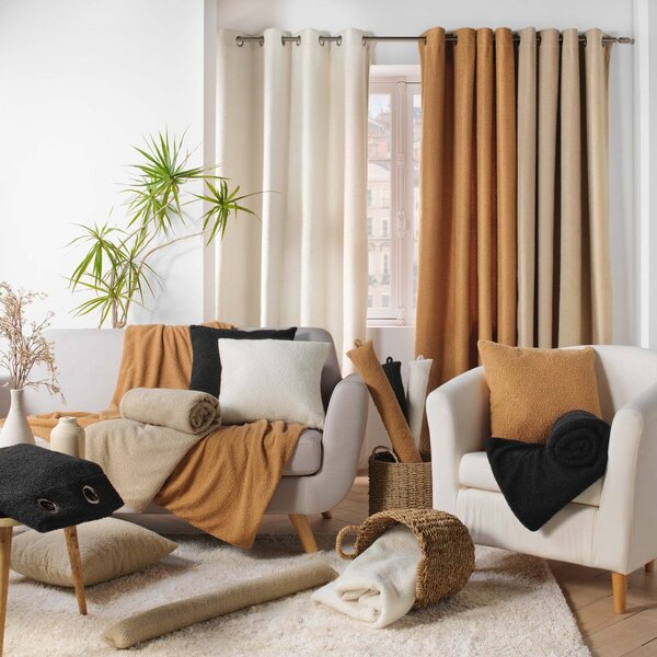 Béžový závěs z materiálu bouclé 140x240 cm Wooly – douceur d'intérieur
