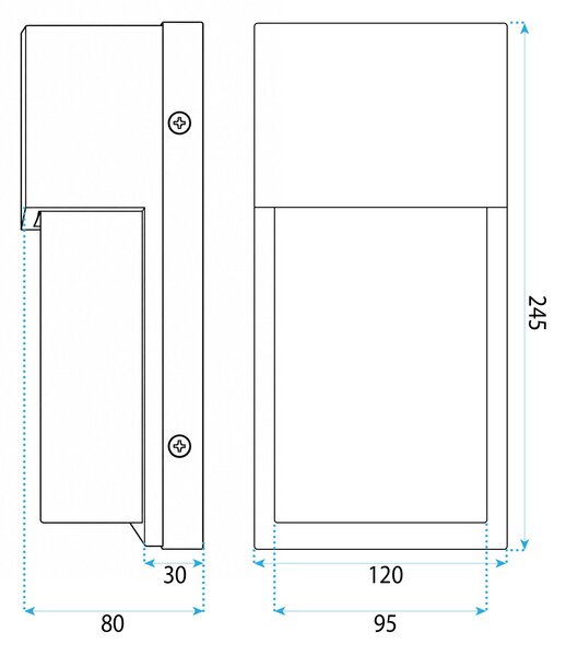 Toolight Toolight, JNH034-G, moderní venkovní nástěnné svítidlo, 1× E27, IP44, černá saténová, OSW-56222