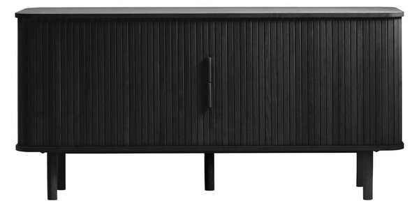 Černá nízká komoda v dekoru dubu s posuvnými dveřmi 76x160 cm Cavo – Unique Furniture