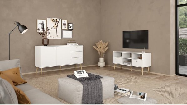 Bílý TV stolek 117x61 cm Bodo – Tvilum