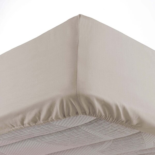 Béžové napínací prostěradlo z mikrovlákna 90x190 cm Oscar – douceur d'intérieur