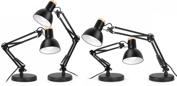 Toolight Toolight, JNH044-1T, stolní lampa s nastavitelným ramenem, 1× E27, černá, OSW-56235