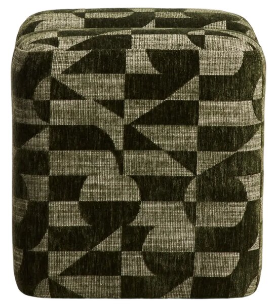 Kave Home Zelený vzorovaný puf Nedilo 45 x 45 cm