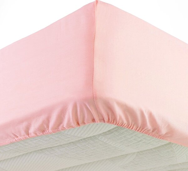 Růžové napínací prostěradlo jersey 160x200 cm Jersy – douceur d'intérieur
