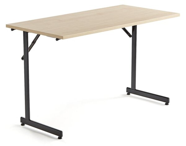 AJ Produkty Skládací stůl CLAIRE, 1200x600 mm, bříza, černá