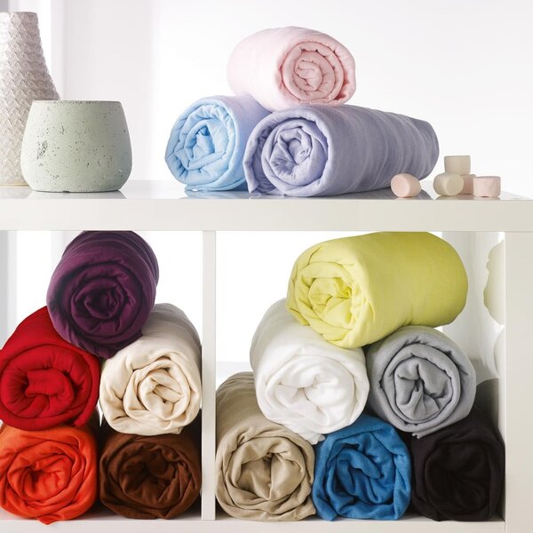 Růžové napínací prostěradlo jersey 160x200 cm Jersy – douceur d'intérieur