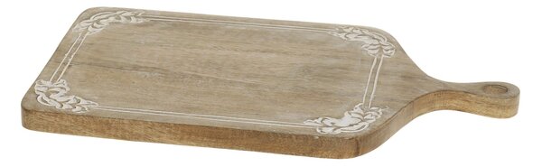 Dřevěné prkénko z mangového dřeva s řezbami Tapas Tours - 46*25*2 cm - Chic Antique