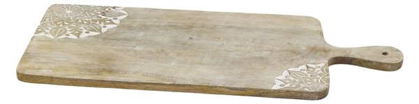 Dřevěné prkénko z mangového dřeva s řezbami Tapas Tours - 58*25*2 cm - Chic Antique