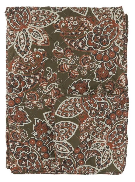Zelený prošívaný bavlněný přehoz s Paisley vzorem Aix Quilt - 130*180 cm - Chic Antique