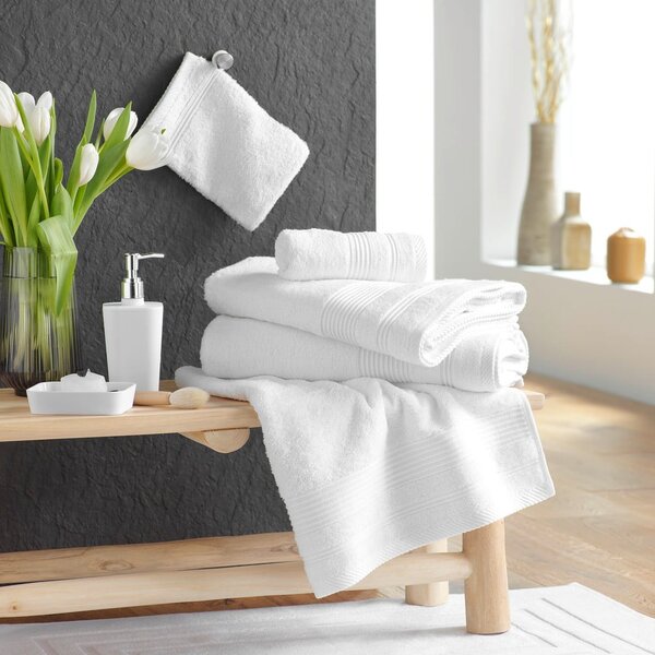 Bílá froté bavlněná osuška 70x130 cm Tendresse – douceur d'intérieur