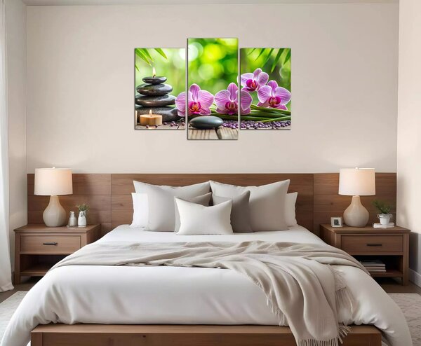 Obraz na plátně Orchideje a svíčky
