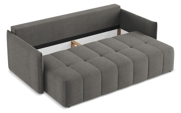 Tmavě šedá rozkládací/s úložným prostorem pohovka 225 cm Moku – Makamii