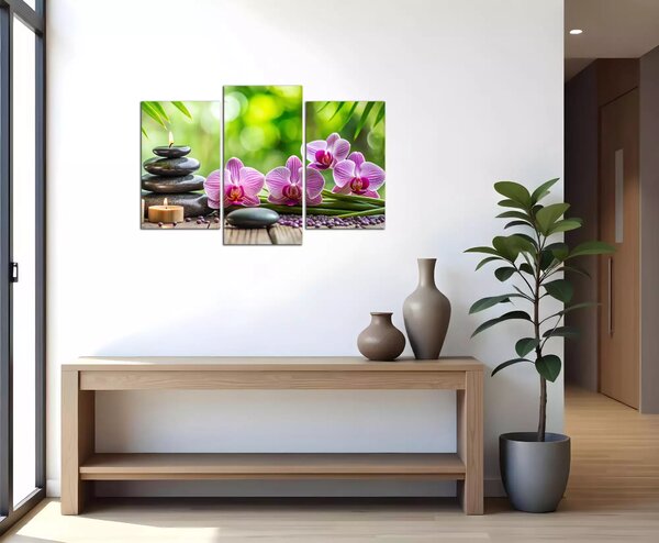 Obraz na plátně Orchideje a svíčky