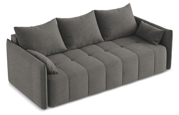 Tmavě šedá rozkládací/s úložným prostorem pohovka 225 cm Moku – Makamii