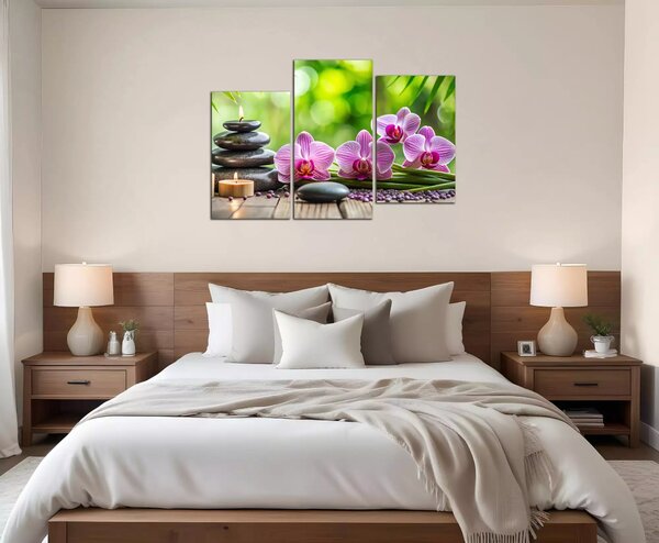 Obraz na plátně Orchideje a svíčky